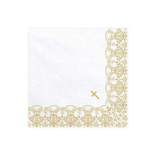Picture of RELIGOUS NAPKINS GOLD 33X33CM - 20 PACK